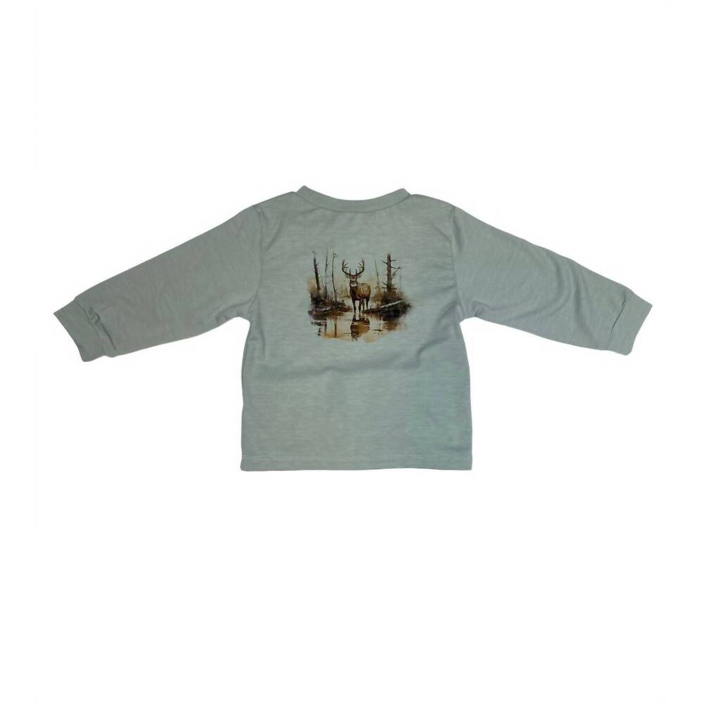NEW EMMA JEAN boys' buck deer shirt in green